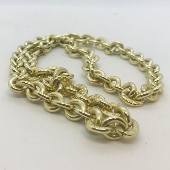 Vintage 1980s Gold Chunky Chain Statement Necklace - Picture 4 of 13